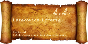 Lazarovics Loretta névjegykártya